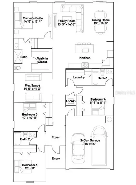 2D floor plan layout of this home in , Lake Wales, FL (Image 3).