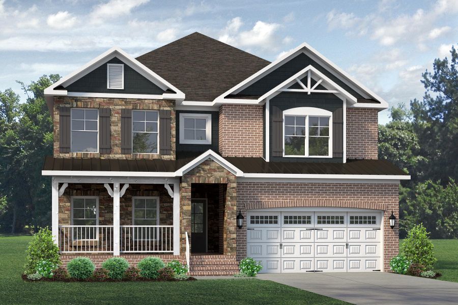 Representative exterior photo of a completed home built from the Hanover Lux by Keystone Homes NC in Weybridge, Burlington, NC (Image 24).