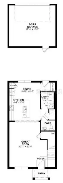 2D floor plan layout of this home in Center Lake on the Park, St. Cloud, FL (Image 4).