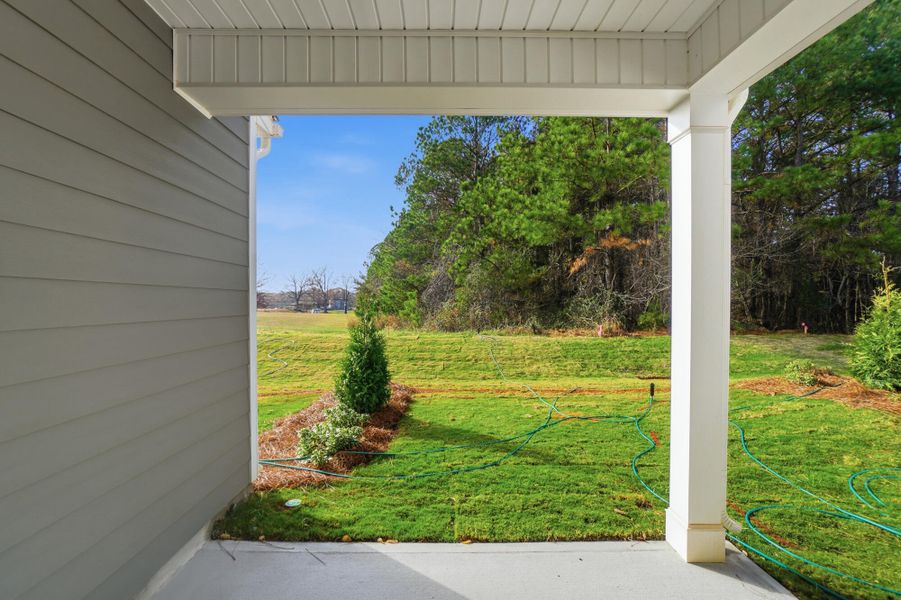 Exterior details and patio area of a home in Blythe Mill Townhomes, Waxhaw (Image 4). Exterior details and patio area of a home in Blythe Mill Townhomes, Waxhaw (Image 4).