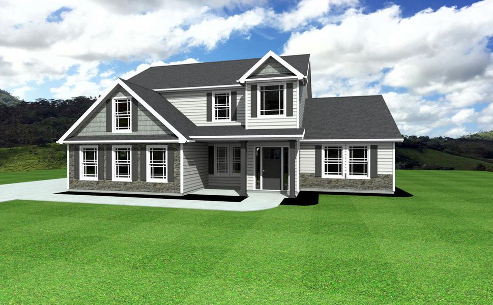 Representative exterior photo of a completed home built from the Enory by Enchanted Homes in Messer Farms, Inman, SC (Image 26). Representative exterior photo of a completed home built from the Enory by Enchanted Homes in Messer Farms, Inman, SC (Image 26).