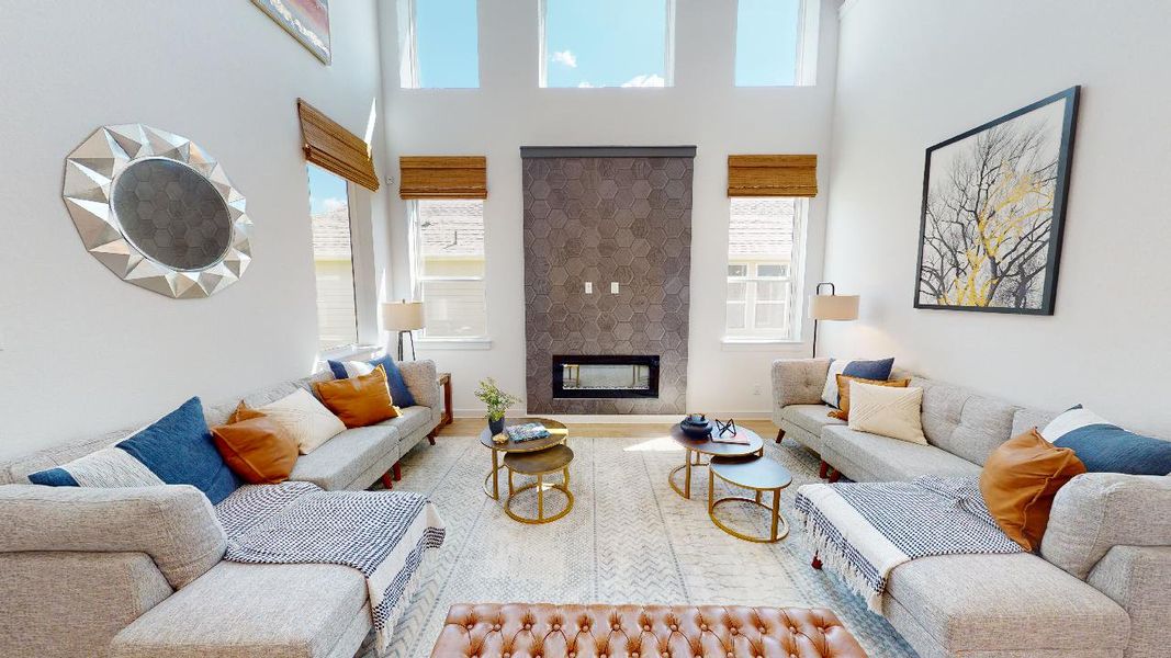 Representative furnished interior of a home built from the Saxony – 45′ Lot by Chesmar Homes in Sunterra, Katy (Image 5).