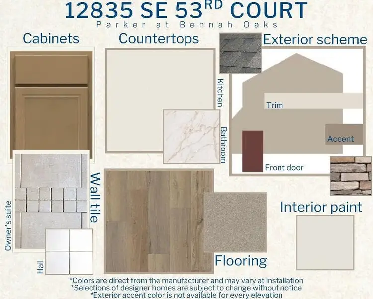 Parker - Colors for this home Parker - Colors for this home