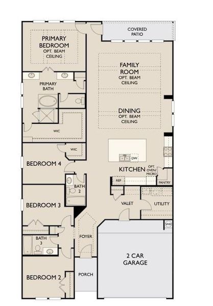 2D floor plan layout of this home in Oakwood Estates, Waller, TX (Image 3).