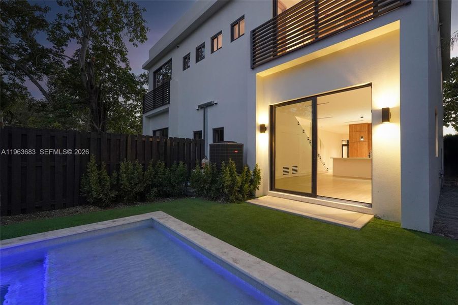 Exterior details and patio area of a home in , Miami (Image 3). Exterior details and patio area of a home in , Miami (Image 3).