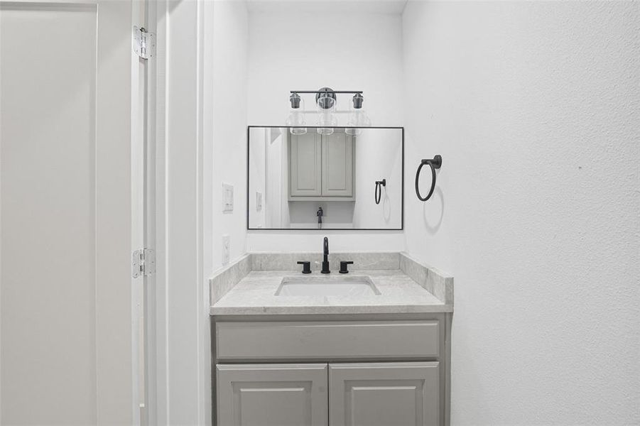 Bathroom featuring vanity