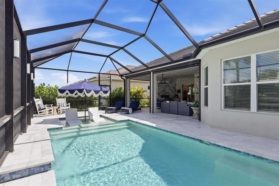 Exterior details and patio area of a home in Esplanade at Azario Lakewood Ranch, Bradenton (Image 3).