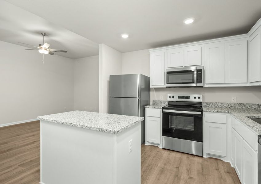 The kitchen has energy-efficient, stainless-steel appliances. The kitchen has energy-efficient, stainless-steel appliances.