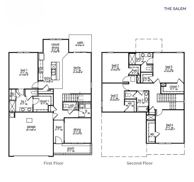 2D floor plan layout of this home in The Retreat at East Argent, Ridgeland, SC (Image 4).