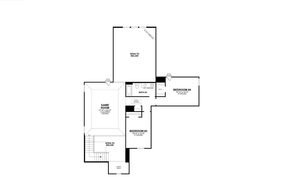 2D floor plan layout for the Caspano - Classic Series by M/I Homes in LaPrelle, Haslet, TX (Image 4).