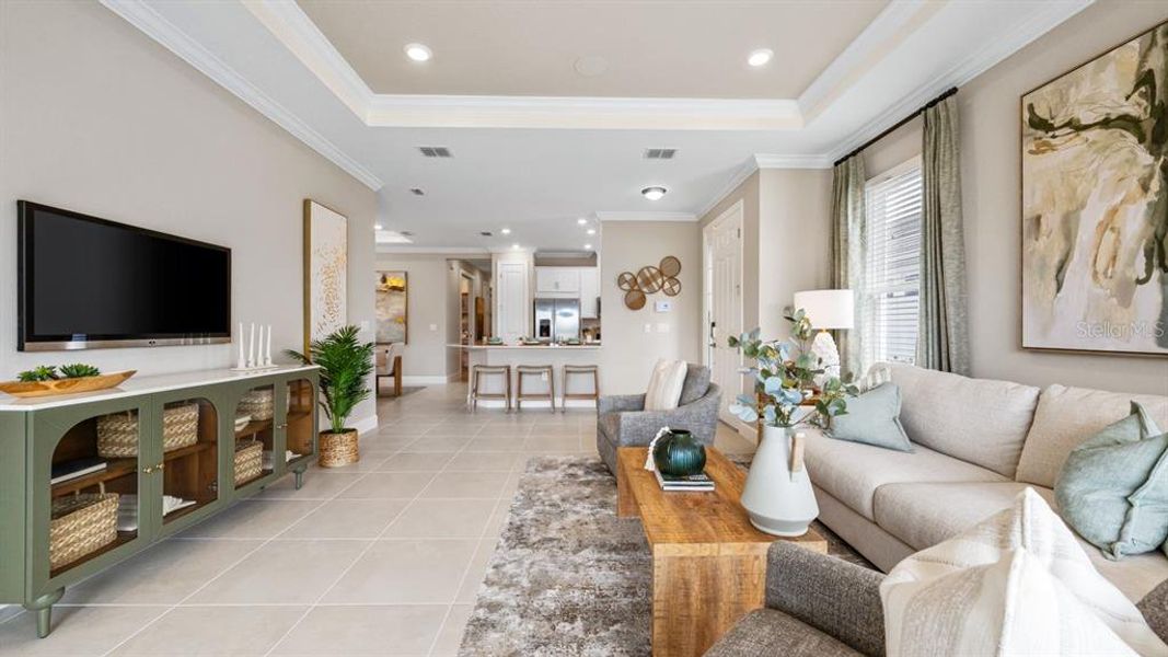 Furnished interior view inside a new home in Esplanade at Wiregrass Ranch, Wesley Chapel (Image 18).