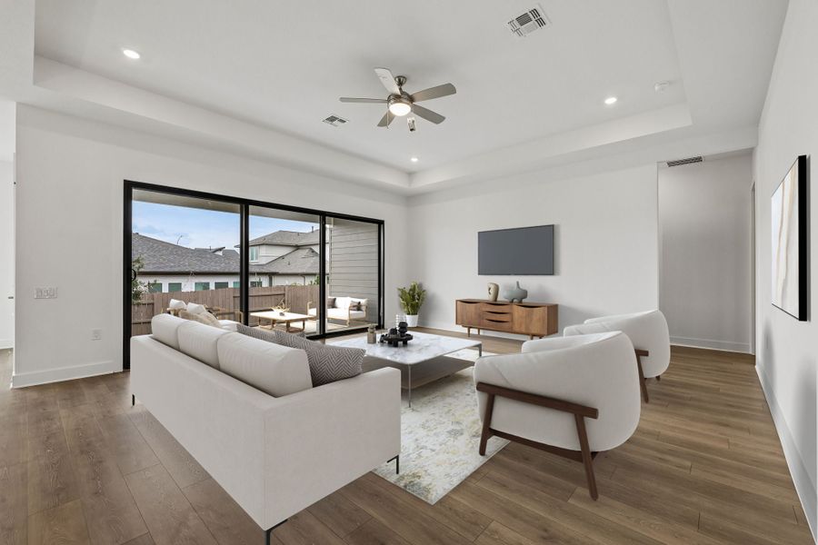 Representative furnished interior of a home built from the Davis by Taylor Morrison in Silverleaf, Cedar Creek (Image 11). Representative furnished interior of a home built from the Davis by Taylor Morrison in Silverleaf, Cedar Creek (Image 11).
