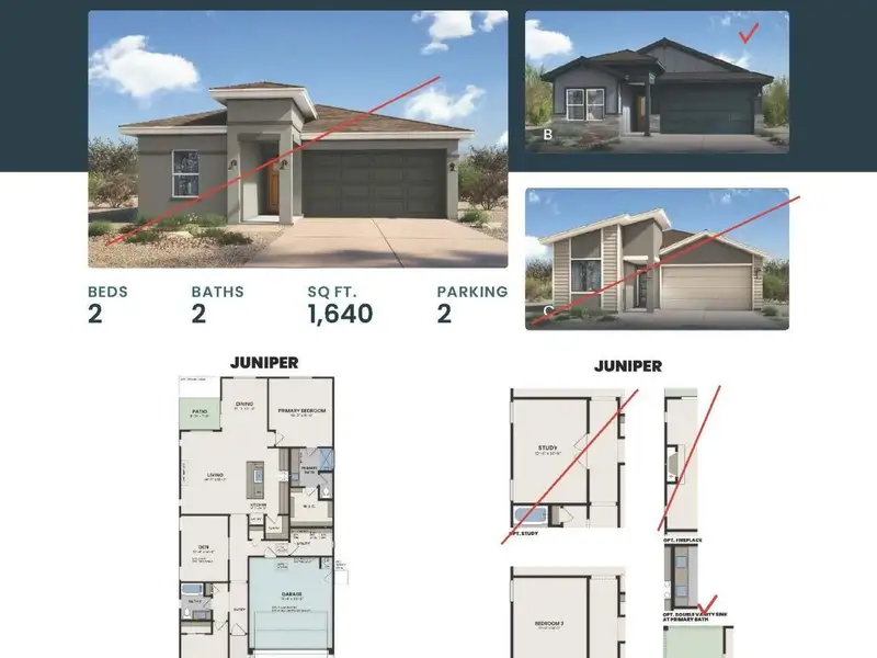 2D floor plan layout of this home in Vineyards at Cottonwood, Cottonwood, AZ (Image 4).