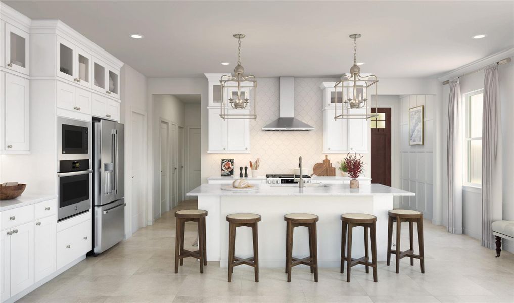 Gourmet island kitchen (*Artist rendering used for illustration purposes only.)