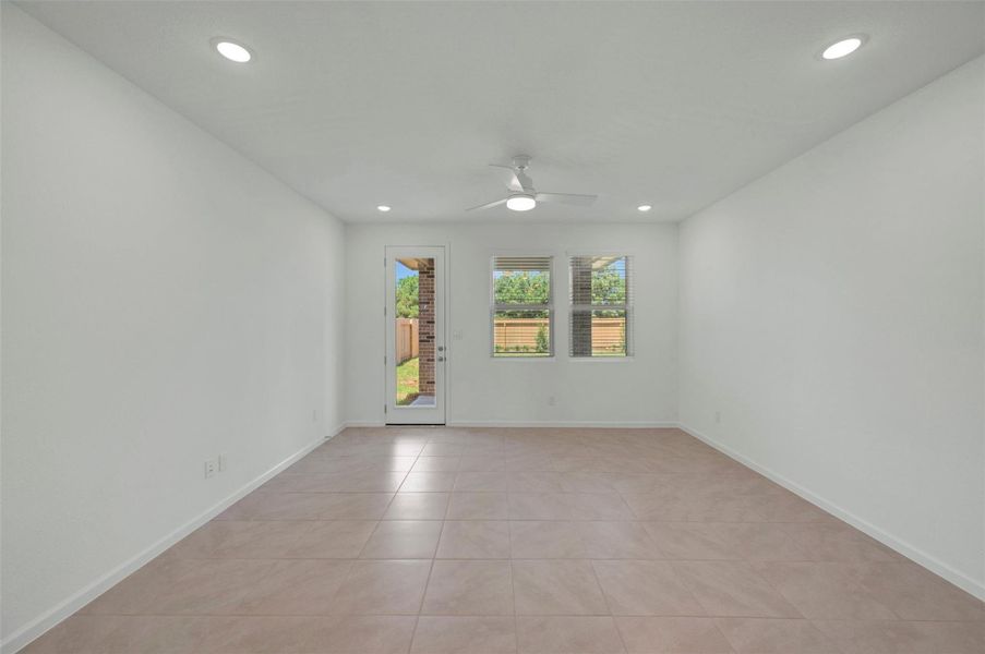 Open dining area and great room Open dining area and great room
