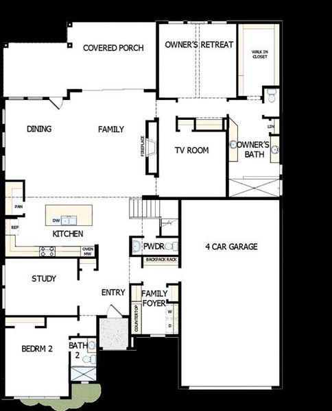 2D floor plan layout of this home in Pecan Square - Estates, Northlake, TX (Image 3). 2D floor plan layout of this home in Pecan Square - Estates, Northlake, TX (Image 3).