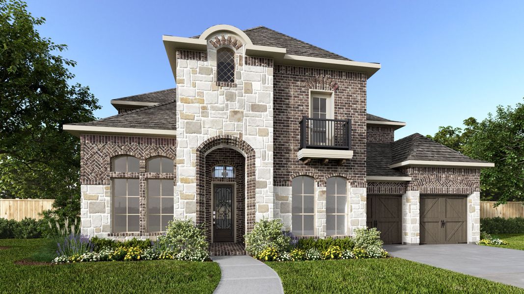 Representative exterior photo of a completed home built from the 553A by Britton Homes in Walsh, Aledo, TX (Image 11). Representative exterior photo of a completed home built from the 553A by Britton Homes in Walsh, Aledo, TX (Image 11).