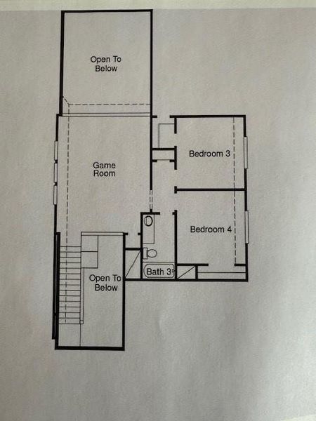 2D floor plan layout of this home in Grand Central Park, Conroe, TX (Image 4).