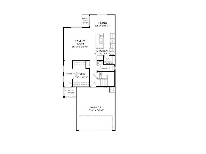 2D floor plan layout for the The Raleigh A by Davidson Homes LLC in South Ranch Southern Collection, Prescott, AZ (Image 3). 2D floor plan layout for the The Raleigh A by Davidson Homes LLC in South Ranch Southern Collection, Prescott, AZ (Image 3).