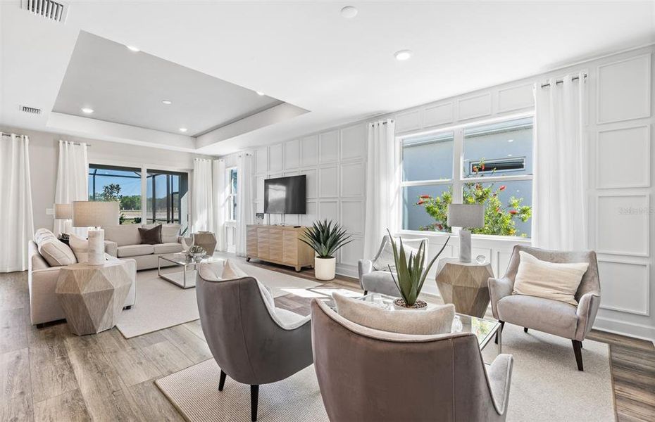 Furnished interior view inside a new home in BeachWalk by Manasota Key, Englewood (Image 21). Furnished interior view inside a new home in BeachWalk by Manasota Key, Englewood (Image 21).