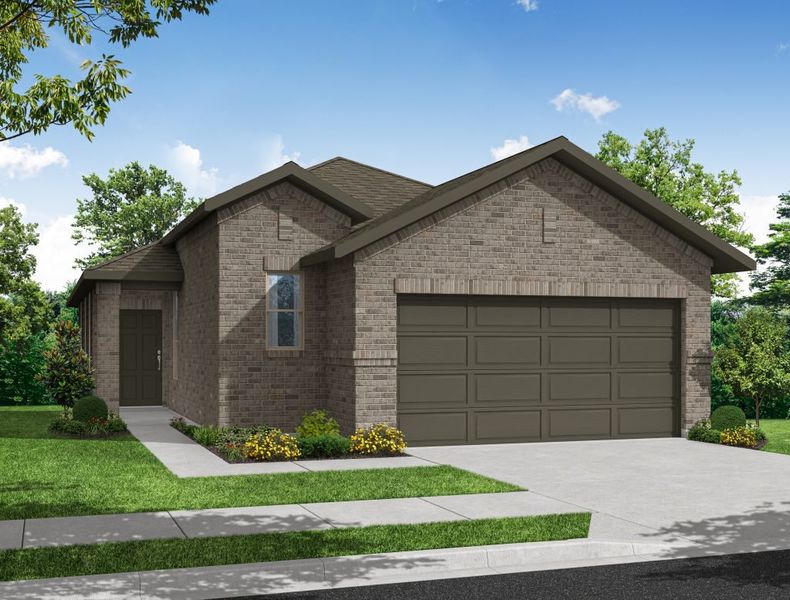 Representative exterior photo of a completed home built from the Rowan by Impression Homes in Bryant Farms, Melissa, TX (Image 2). Representative exterior photo of a completed home built from the Rowan by Impression Homes in Bryant Farms, Melissa, TX (Image 2).