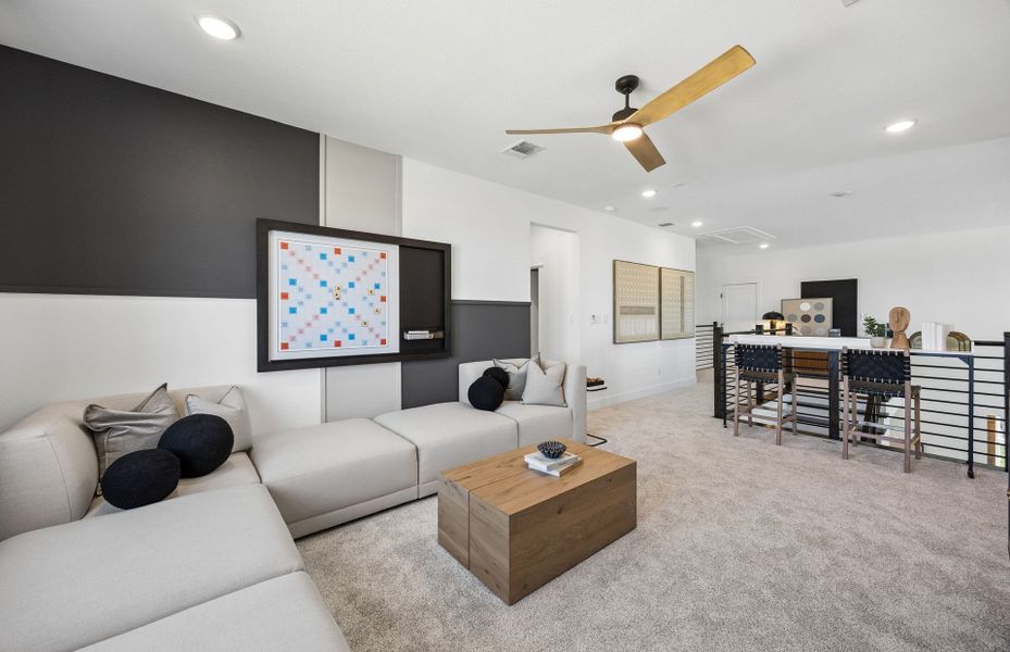 Representative furnished interior of a home built from the Ferris by Pulte Homes in Ryehill, Rosenberg (Image 8).