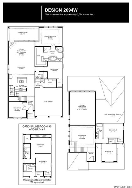 2D floor plan layout of this home in Ladera, San Antonio, TX (Image 2).