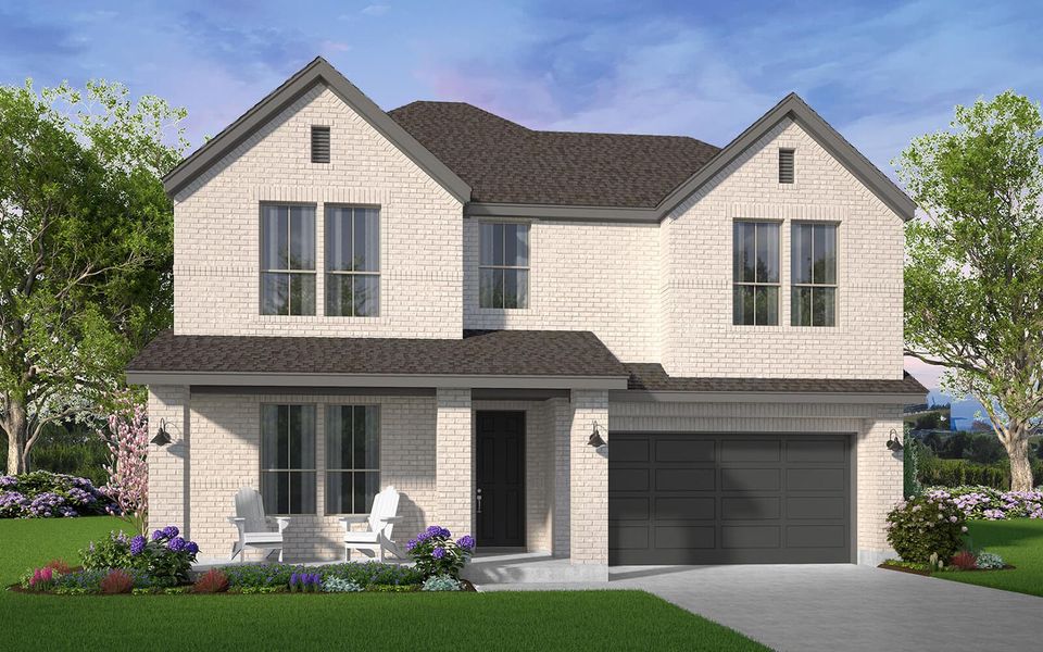 Representative exterior photo of a completed home built from the Montclaire by Brookfield Residential in 50' Traditional Homes at Elyson, Katy, TX (Image 2).