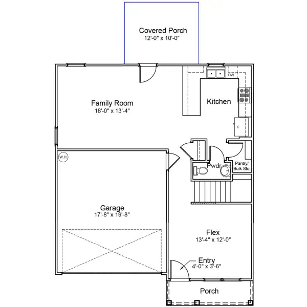 2D floor plan layout of this home in River Tide Farms, Bolivia, NC (Image 3).