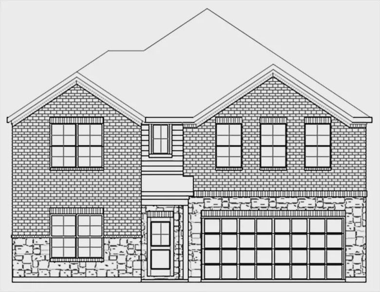 2D floor plan layout for the Albany by Cambridge Homes in Kings Way, Denton, TX (Image 3).