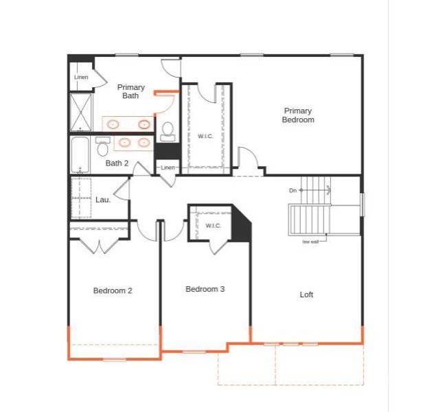 2D floor plan layout of this home in Bella Vista Heritage, Denver, NC (Image 4).