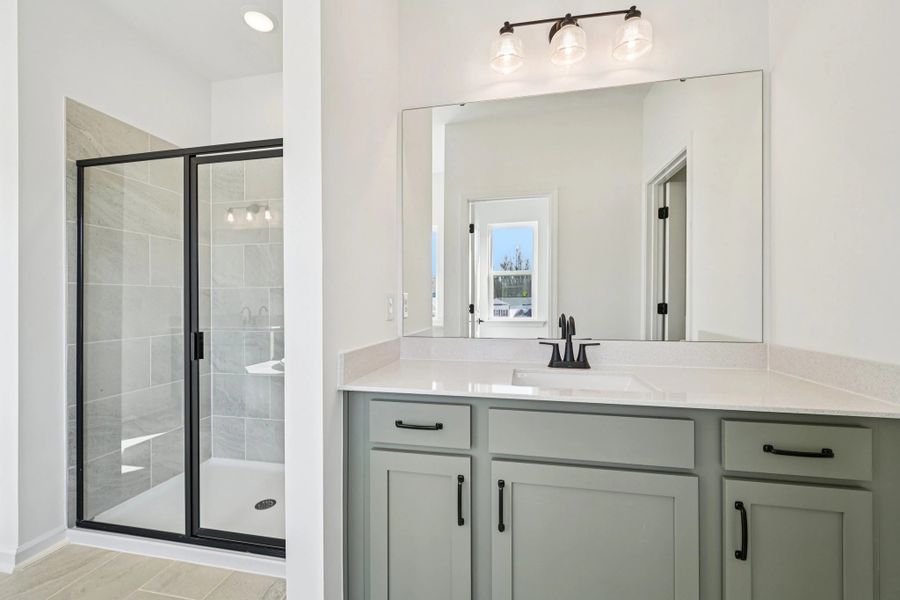 Primary Bath featuring the AW Collection® Rosemary - Organic textures meet bold design.