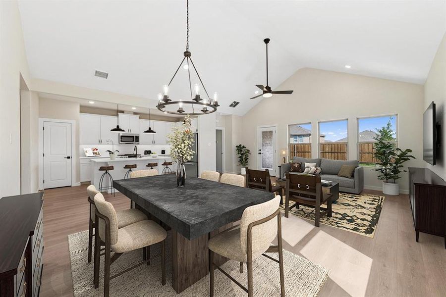 Furnished interior view inside a new home in Aspire at Noble Ridge, Howe (Image 11). Furnished interior view inside a new home in Aspire at Noble Ridge, Howe (Image 11).