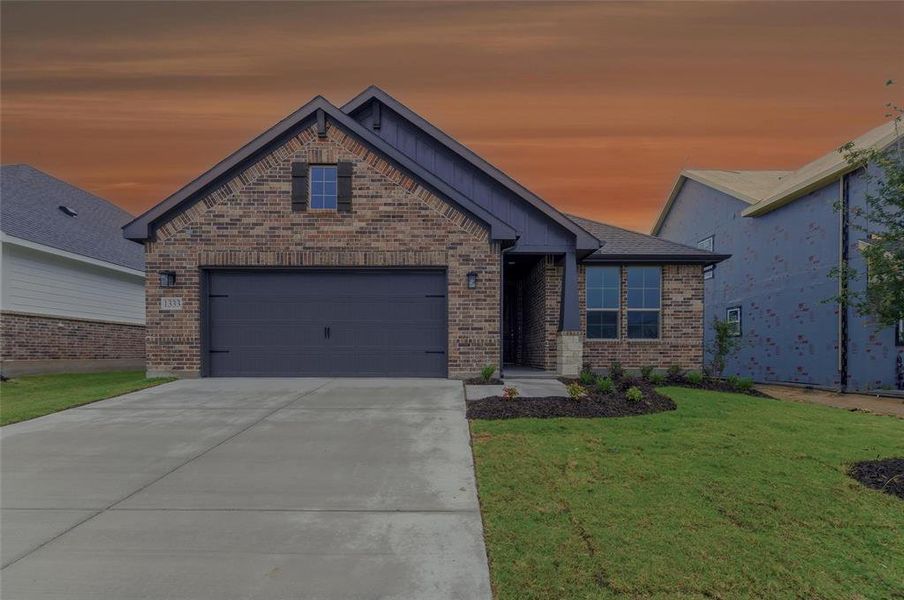 Front exterior of a new home in Covenant Park, Springtown, TX, highlighting curb appeal (Image 15). Front exterior of a new home in Covenant Park, Springtown, TX, highlighting curb appeal (Image 15).