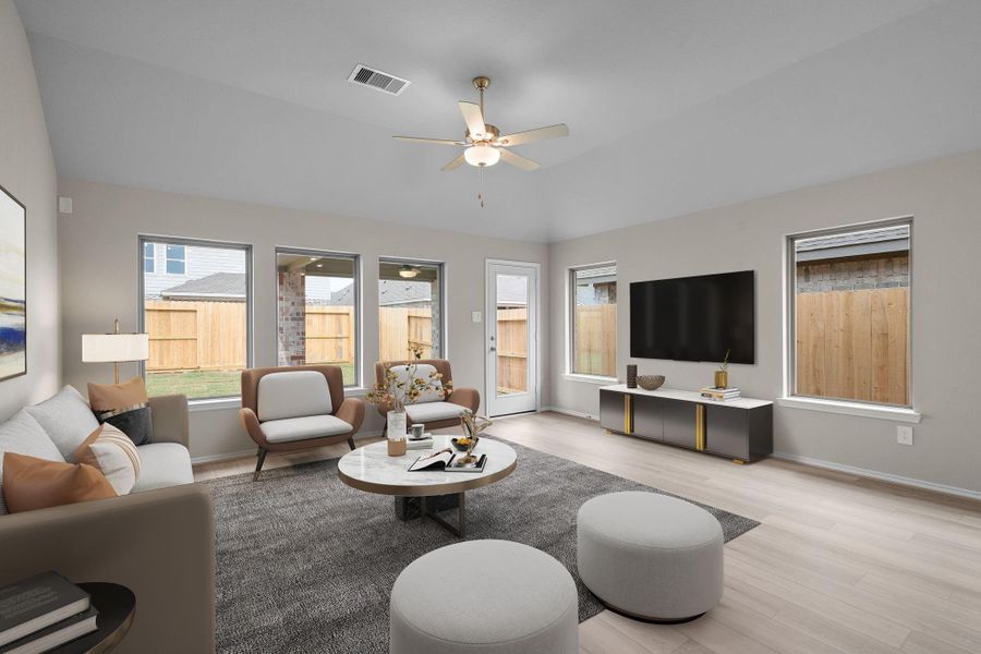 Furnished interior view inside a new home in The Highlands 45', Porter (Image 11).