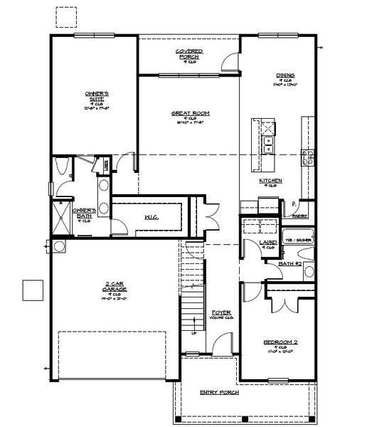 2D floor plan layout for the The Dogwood by Smith Family Homes in Woodland Cove, Brunswick, GA (Image 5). 2D floor plan layout for the The Dogwood by Smith Family Homes in Woodland Cove, Brunswick, GA (Image 5).
