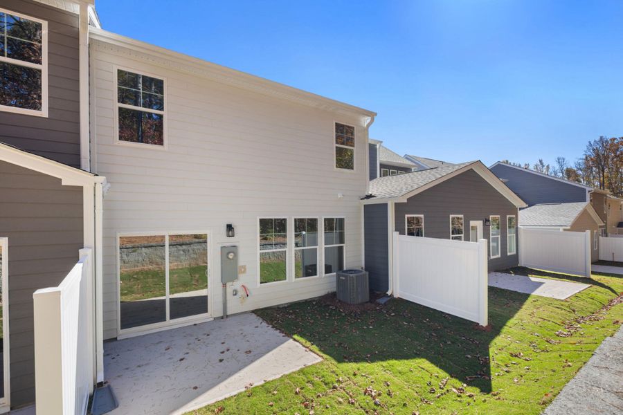 Exterior details and patio area of a home in Harbor Crossing, Greensboro (Image 4).