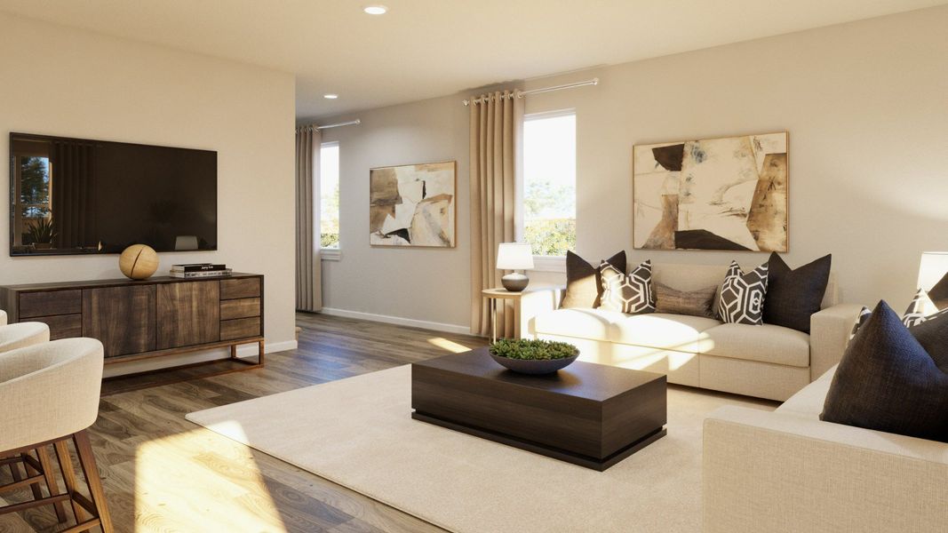 Representative furnished interior of a home built from the The Bluff by Legend Homes in Hanna Ranch, Fort Worth (Image 7).