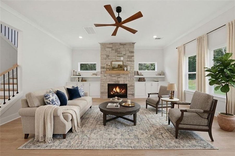 Furnished interior view inside a new home in , White (Image 15).