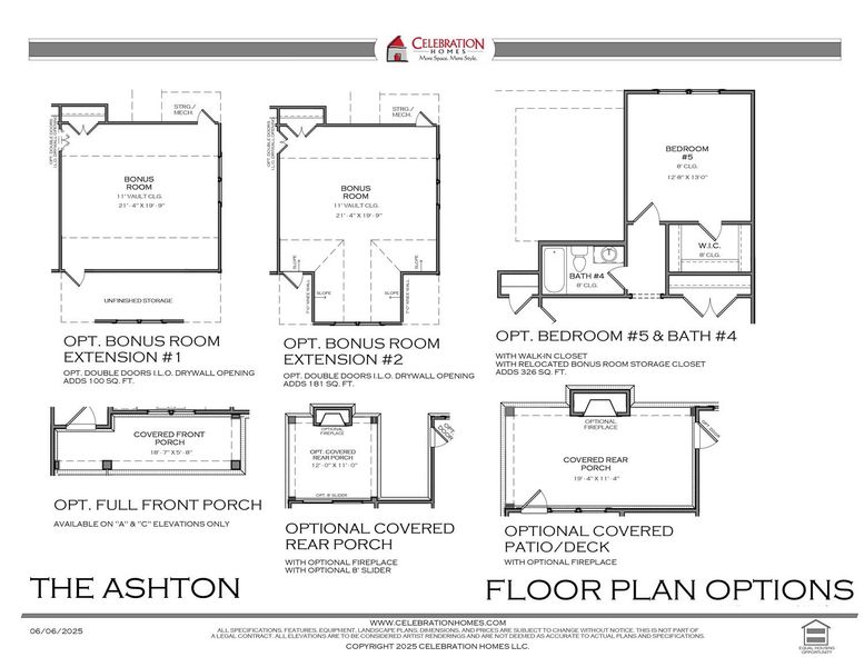 2D floor plan layout for the Ashton by Celebration Homes in Ashlyn, Fairview, TN (Image 15).