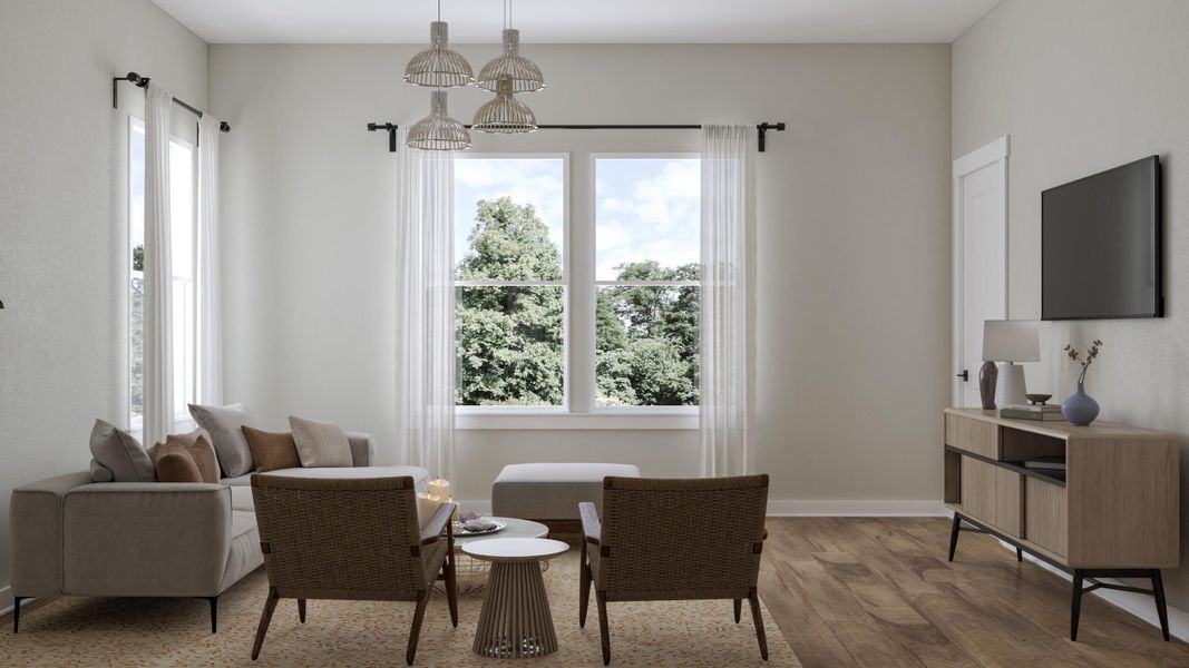 Furnished interior view inside a new home in Ashley Walk Townes, Charleston (Image 4).