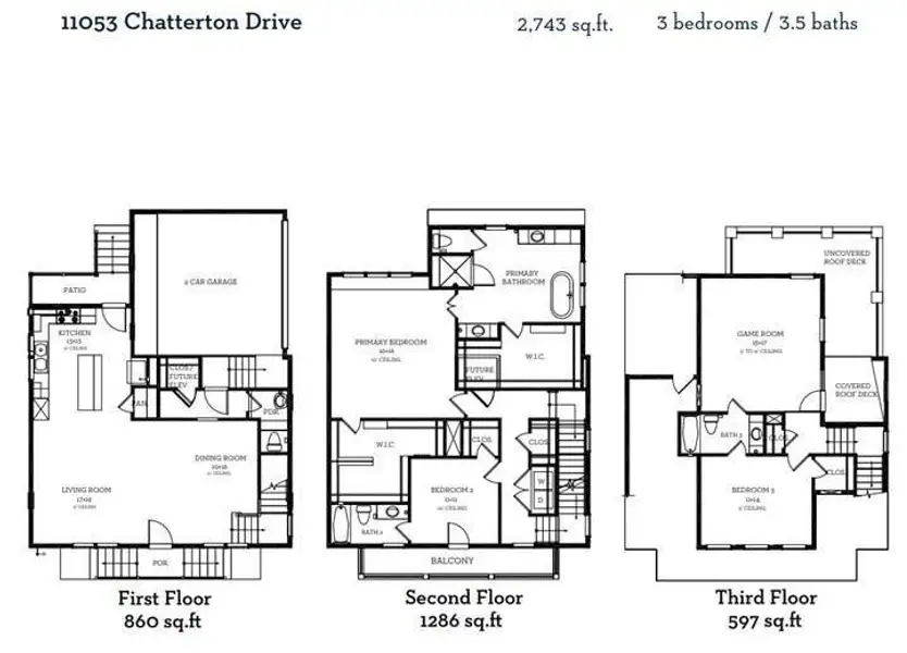 Floor plan for 11053 Chatterton Dr. Floor plan for 11053 Chatterton Dr.