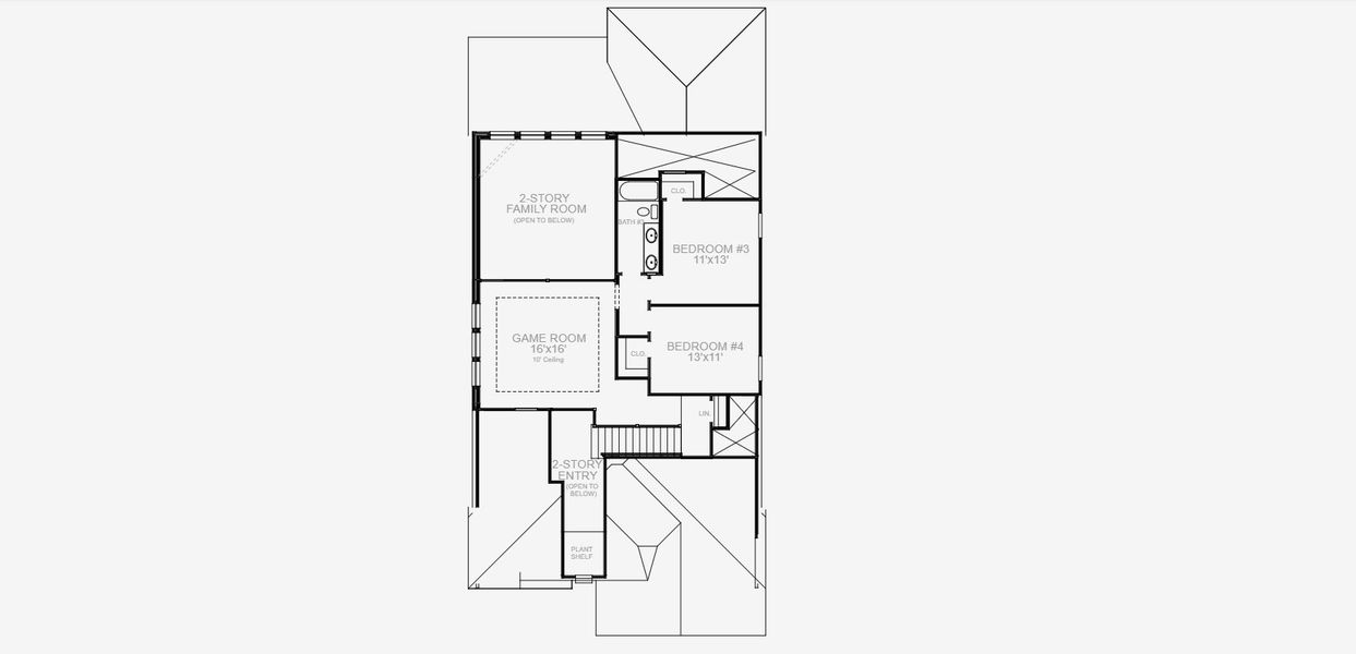 2D floor plan layout for the 2594W by Perry Homes in Briggs Ranch 45', San Antonio, TX (Image 4).