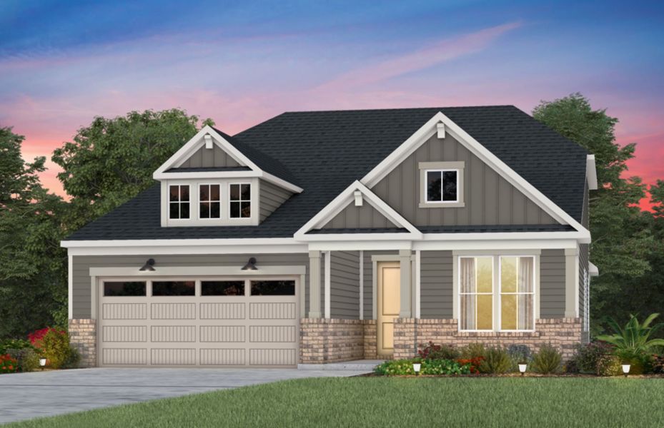 Front exterior of a new home in Kinsdale, Lancaster, SC, highlighting curb appeal (Image 30). Front exterior of a new home in Kinsdale, Lancaster, SC, highlighting curb appeal (Image 30).