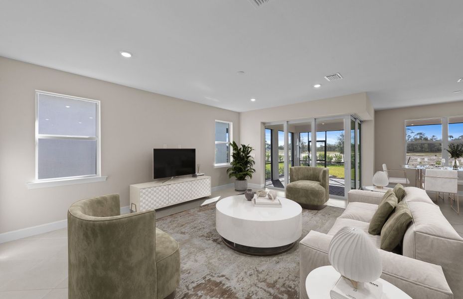 Furnished interior view inside a new home in Del Webb Oak Creek, North Fort Myers (Image 10). Furnished interior view inside a new home in Del Webb Oak Creek, North Fort Myers (Image 10).