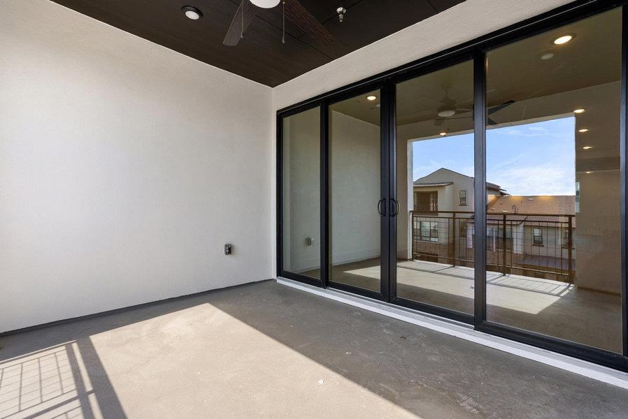 Exterior details and patio area of a home in The Grove, Austin (Image 2). Exterior details and patio area of a home in The Grove, Austin (Image 2).