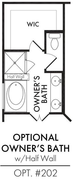 Master Bath – Tub Shower 1/2 Wall