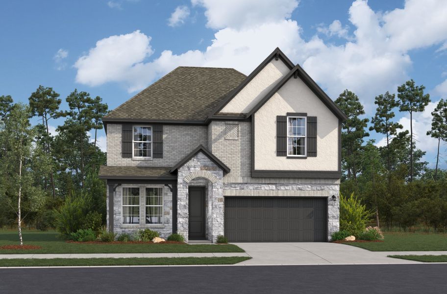 Representative exterior photo of a completed home built from the Hudson by Beazer Homes in Bricewood, Helotes, TX (Image 15).