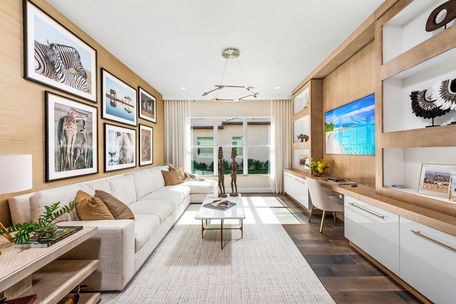 Representative furnished interior of a home built from the Oracle by GL Homes in Apex at Avenir, Palm Beach Gardens (Image 10).