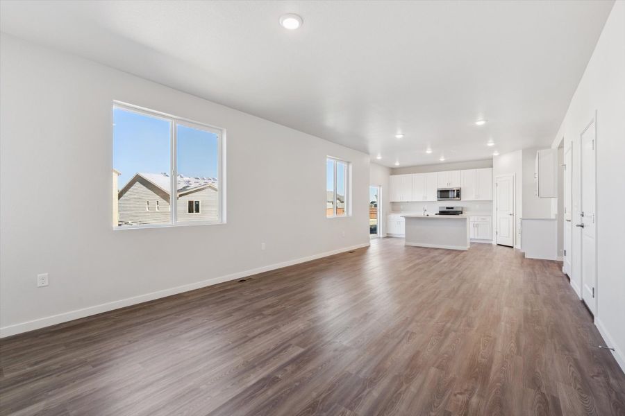 A large empty room with white walls. A large empty room with white walls.